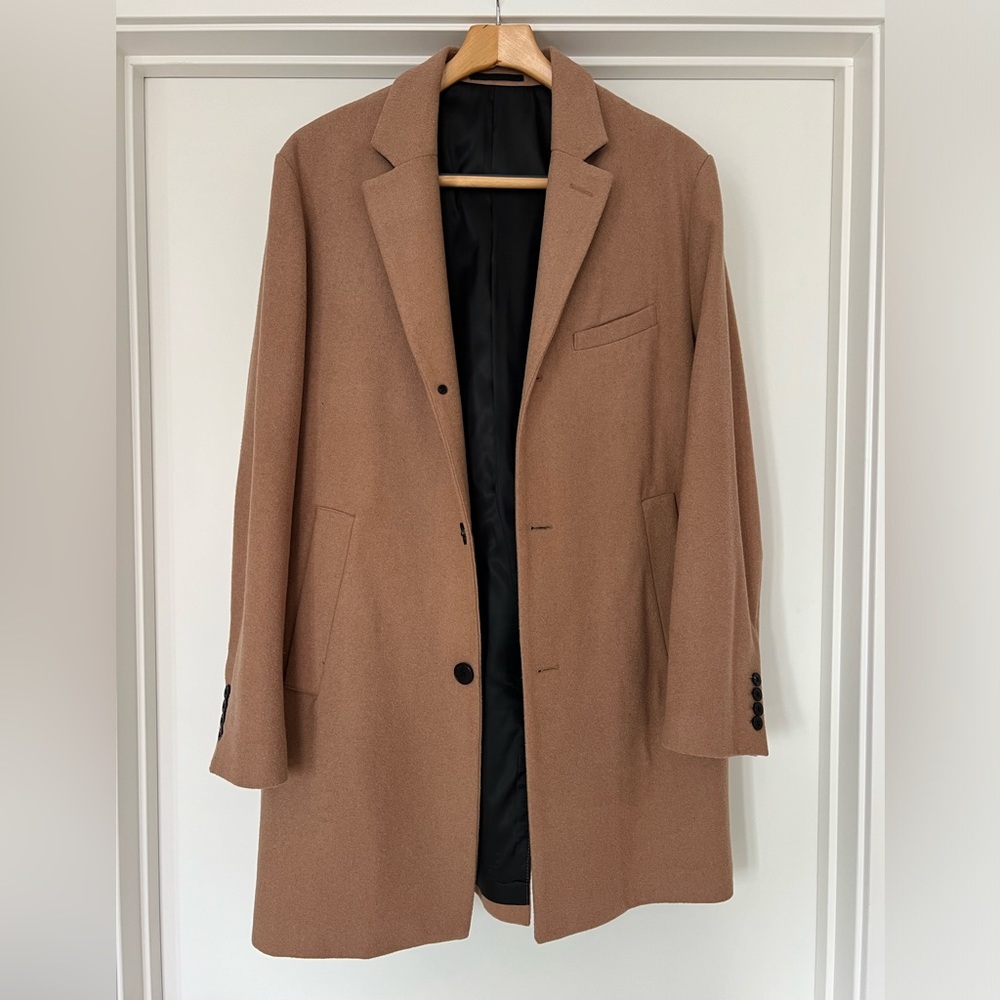 H&M Wool-blend Coat - Camel Notch Lapel Top Coat